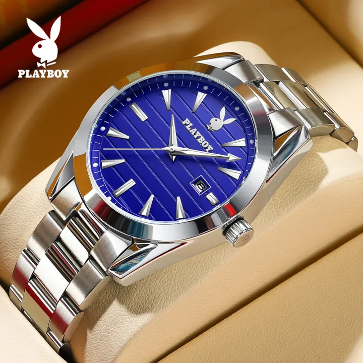 PLAYBOY%20Men's%20Watch%20Waterproof%202023%20Latest%20Luminous%20Quartz%20Movement%20Stainless%20Steel%20Strap%20Calendar%20Casual%20Business%20Style%203301%20-%20Image%209