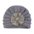 Fashion Flower Infant Striped Hats Soft Knitting Wool Caps Clothing Decoration Baby Corchet Turban Accessories Birthday Gift. 