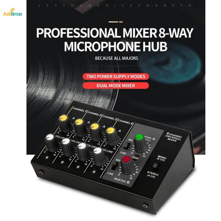 Audio%20Mixer%208%20Channel%20Input%20Professional%20Line%20Mixer%20Sound%20Mixing%20Console%20Low%20Noise%20for%20Microphones%20-%20Image%205