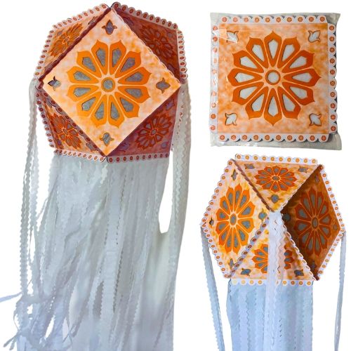 2 pcs Vesak Lanterns Cardboard Vesak Lanterns -Size : 8 x 8, 2 Pack/ Vesak Kudu / Wesak Kudu / Atapattam