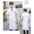 White Gown Short Sleeve Doctor's Overall Female Physical Therapist Doctor's Clothes Summer Thin Laboratory Nurses' Uniform Work Clothes Long. 