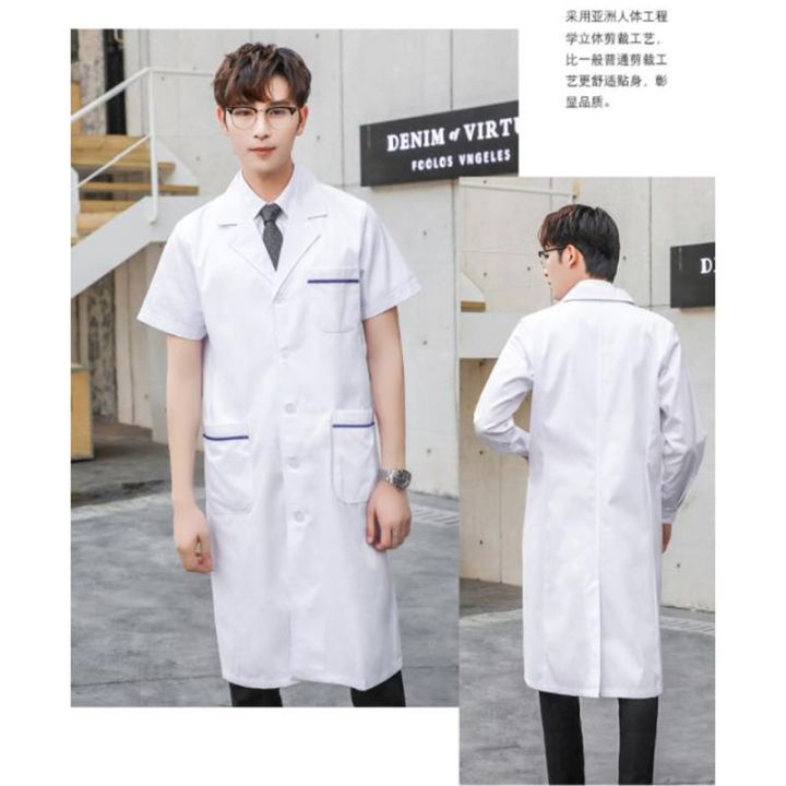 White%20Gown%20Short%20Sleeve%20Doctor's%20Overall%20Female%20Physical%20Therapist%20Doctor's%20Clothes%20Summer%20Thin%20Laboratory%20Nurses'%20Uniform%20Work%20Clothes%20Long%20-%20Image%204