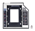 Universal 2nd HDD Caddy 9.5mm SATA 3.0 for 2.5" SSD Case Hard Disk Drive Enclosure with LED for Laptop CD DVD ROM Optibay. 