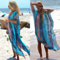 【HOT】 Boho Summer Printing Beach Dress Women Bathing Suit Cover Ups Sarong Bikini Long Robe Pareo Tunic Capes Kaftan Coverup. 