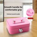 Creative Mini Lockable Cash Box Metal with Key Lock Box with Handle Sturdy Construction Money Saving Box Store Use. 