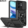 Quiberk for Infinix Smart 9 HD / Hot 50i Phone Case Slide Camera Cover Magnetic Kickstand Hard Shockproof Armor Back Casing. 