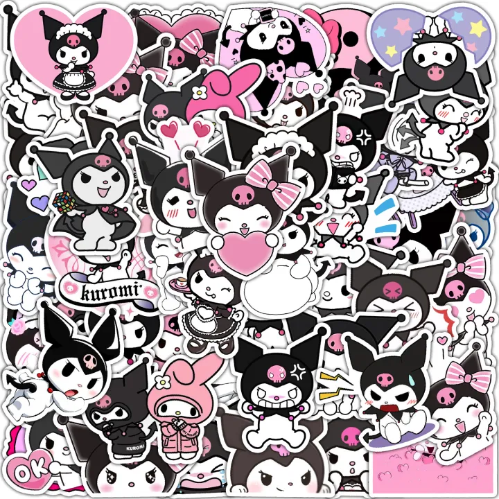 20/40pcs Kuromi Hello Kitty Cartoon Animated Stickers for Laptop Scrapbook Journal Kids Girls Boys Stickers