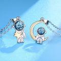 Couple Necklaces Delicate Moon Star Universe Space Charm Necklaces. 