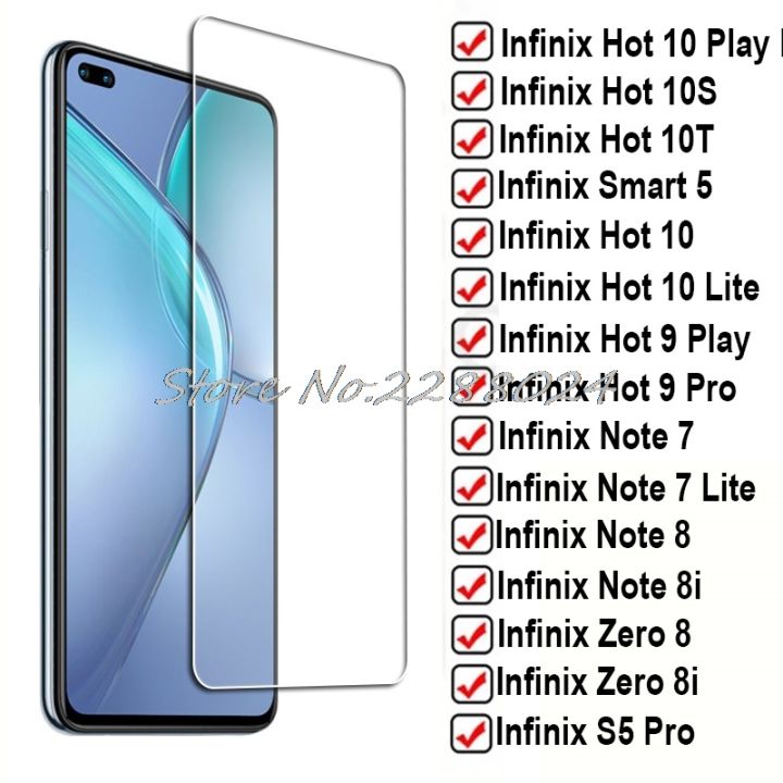 Tempered Glass For Infinix Hot 10 9 Play 10S NFC 10T Smart 5 10Lite Lite Note 8 8i 7 S4 S5 Pro Note8 Screen Protector Film