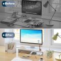 VTEC FURNITURE Modern Monitor Riser / Monitor Stand for Desk TV/Screen/PC/Printer/Laptop Riser / Computer Shelf with Storage TV Holder for Home Office. 