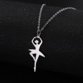 Ballerina Dancer Ballet Girl Designer Necklace Stainless Steel Elegant Pendant Fashion Jewelry Gymnastic Gifts for Girlfriend. 