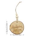 Wood Wooden Eid Mubarak Pendants 6cm Circular Ramadan Ornament Diy Islamic Pendant for Wall Door. 