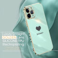 Hontinga for Tecno Spark 10 Pro Back Cover（Free Lanyard）Luxury 6D Plating Lover Heart Side Pattern Case Soft Silicone Square Mobile Cover. 
