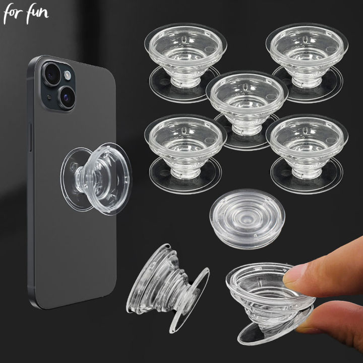 For Fun Transparent Foldable Phone Socket Finger Grip Holder GripTok Posket Handle DIY Mobile Phone Stand Base Accessories