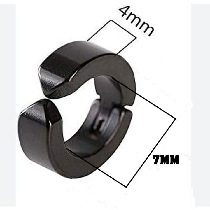 Non%20Pierced%20Men%20Stainless%20Steel%20Earring%20(1%20Pair)%20/%20Men%20Fashion%20Symbol%20Earring%20One%20Pair%20/%20Men%20%20%20Stainless%20Steel%20Black%20Colour%20Hoop%20Earring%20-%20Image%204