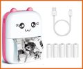 Portable Printer, Mini Pocket Printer, Mini Thermal Printer,200DPI Wireless Bluetooth BT 4.0 Photo Printer, Label Memo Receipt Paper Smart Printer with 1 Roll Thermal Paper (Pink). 