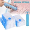 [HOT] Vacuum Bags Clothes Storage Bag With Valve Transparent Border Folding Compressed Organizer Travel Space Saving Seal Packet. 