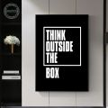 tois Think Outside The Box Letter Canvas Painting Inspirational Motivational Black Typography Poster Wall Art Modern Print Pictures. 