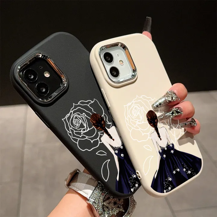 UCUC%20for%20Realme%20C11%202021%20C20%20C20A%20Back%20Cover%20Evening%20Dress%20Girl%20Luxury%20Plating%20Lens%20Soft%20Candy%20Phone%20Case%20-%20Image%205