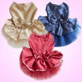 【Atoztide Store】(New) pet dog puppy bow gauze dress skirt sequin princess clothes. 