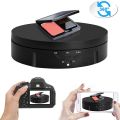 OYPFXMI Motorized Rotating Display Stand, 360 Degree Photography Turntable with 6 PVC Backgrounds,Battery/USB Power Supply Black. 