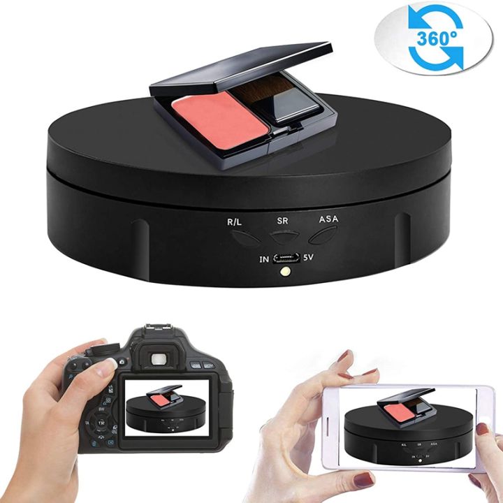 OYPFXMI%20Motorized%20Rotating%20Display%20Stand,%20360%20Degree%20Photography%20Turntable%20with%206%20PVC%20Backgrounds,Battery/USB%20Power%20Supply%20Black%20-%20Image%204