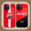 Motorcycle Ducati Logo Phone Case Tempered Glass For IPhone 12 14 13 11 Pro XS Max Plus Mini X XR 8 7 6s SE2020 Coque. 