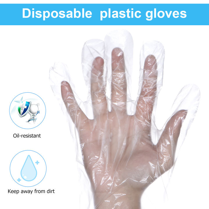 500pcs Plastic Gloves Daily Use Extra Length Durable Food Grade Housework Beauty Cleaning Pet Care Crafts