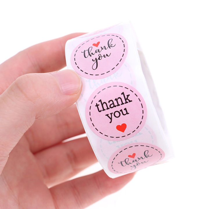 500Pcs/Roll Thank You Stickers Seal Labels 500Pcs 1 Inch Pink Wedding ...