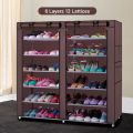 6 Tier Double Side Dustproof Shoe Rack. 