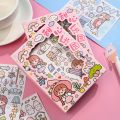 50 Sheets Japanese Paper Sticky Notebook Sticker Set Cartoon Anime Cute Girl Heart Student Label Diary diy Decoration Material Small Pattern Bedroom Dormitory Desk Wall. 
