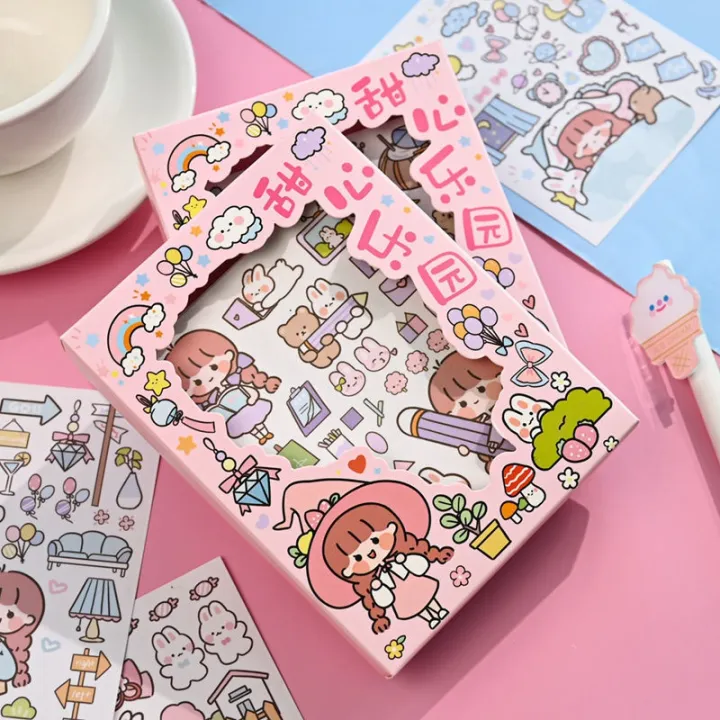 50%20Sheets%20Japanese%20Paper%20Sticky%20Notebook%20Sticker%20Set%20Cartoon%20Anime%20Cute%20Girl%20Heart%20Student%20Label%20Diary%20diy%20Decoration%20Material%20Small%20Pattern%20Bedroom%20Dormitory%20Desk%20Wall%20-%20Image%204