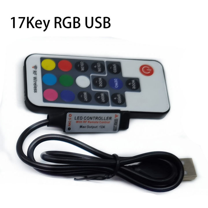 Dc%205v%20Usb%20Led%20Rgb%20Controller%20Mini%203keys%20Dimmer%2024key%2044key%20Ir%20Remoter%2017keys%20Rf%20Wireless%20Remoter%20Control%20For%20Usb%20Rgb%20Led%20Strip%20-%20Image%202