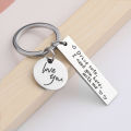 Stainless Steel Lettering Creative Keychain Family Personality Couple Keychain Safe Driving Black. 