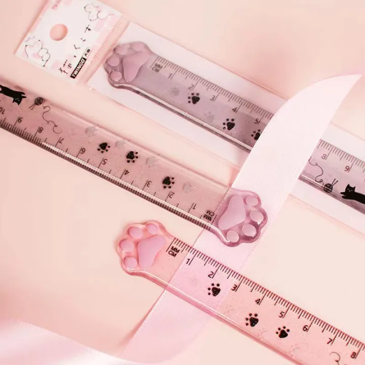 High Cat Claw Ruler 15cm Ruler Student Creative Stationery Measuring Ruler Transparent Plastic
