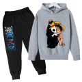 One Piece Hoodie Set Boys Luffy Clothing Spring Autumn Cartoon Anime Sweatshirt Suit Hoodies Long Pants 2pcs Kids Outfits. 