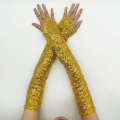 Stage Sequin Reflective Long Cosplay Costume Performance Hook Finger Sex Toys Gloves. 