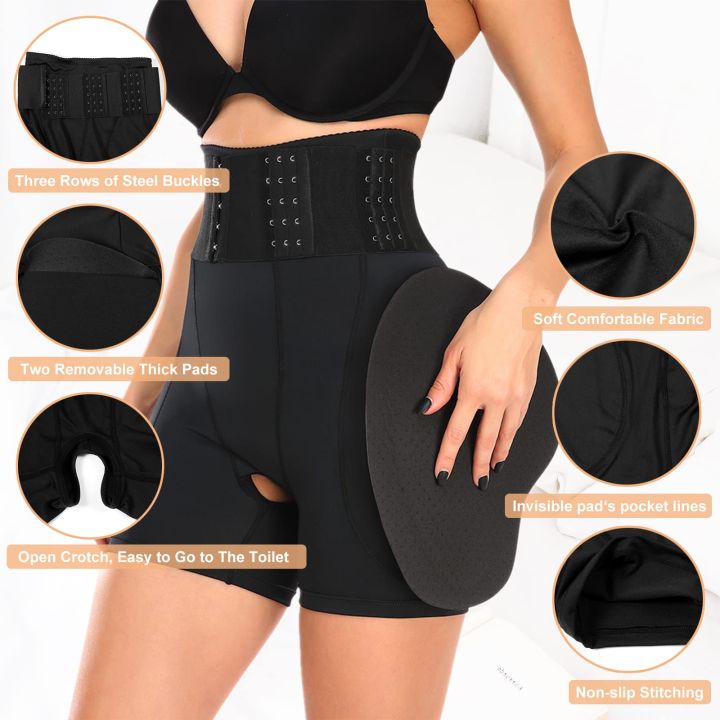 Women%20Hip%20Padded%20Shorts%20High%20Waist%20With%20Hook%20Tummy%20Control%20Panties%20Ass%20Booty%20Enhancer%20Big%20Buttocks%20Brief%20-%20Image%203