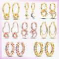 2023 Brand New 925 Silver Earring Original Brand Round Rose Gold Earrings Hoop Type Fashion Women Exquisite Stud Earrings Gift. 