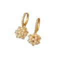 Enacolor Elegant Female Pearl Zircon Ball Earrings for Women Girl Accessories Jewelry. 