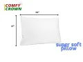 Comfy Crown Poly Fiber PILLOW -17"X24" Hotel Grade king size pillow. 