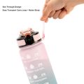 OOLACTIVE GF-1202 32oz Water Bottle with Straw Motivational Water Bottle with Time Marker - Pink Blue. 