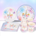 Unicorn Birthday Party Decoration Unicorn Tableware Paper Plates Cups Napkins Toys For Kids Birthday Party Baby Shower Girl. 