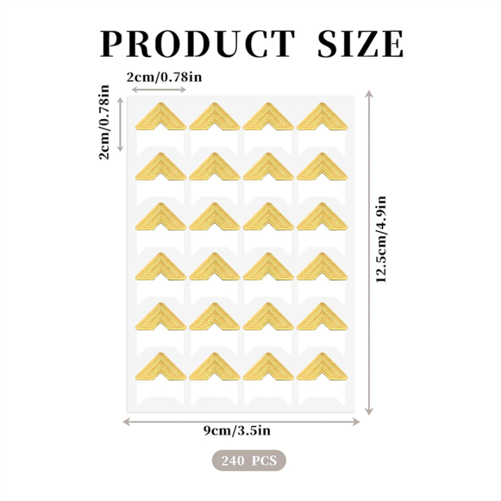 240Pcs%20Photo%20Corners%20for%20Scrapbooking,%20Corner%20Stickers,%20Multicolor%20-%20Image%202