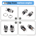 10pcs DC Power Supply Jack Socket Female Panel Mount Connector 5.5x2.1mm New. 