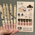6Pcs Fashion Cute Gel Pens Black Ink Press Pen Kawaii Stationery Aesthetic Stationery Cartoon Anime Ballpoint Pen Student Gifts. 