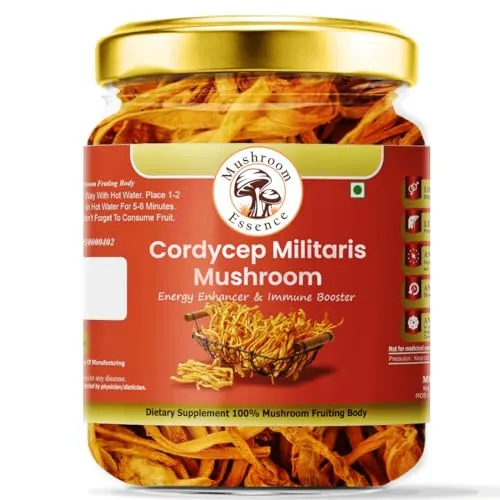 Mushroom Essence Cordyceps Militaris Dried Raw Mushroom-20gms-Energy,Endurance and Immunity Supplement-Pack of 1  (FROM INDAI)SAB