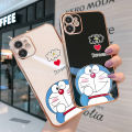 TA for Vivo Y30 Case Sneak Doraemon Luxury 6D Plating Soft Casing Silicone Square Frame Phone Case Shiny Bling Back Cover + Free Lanyard. 
