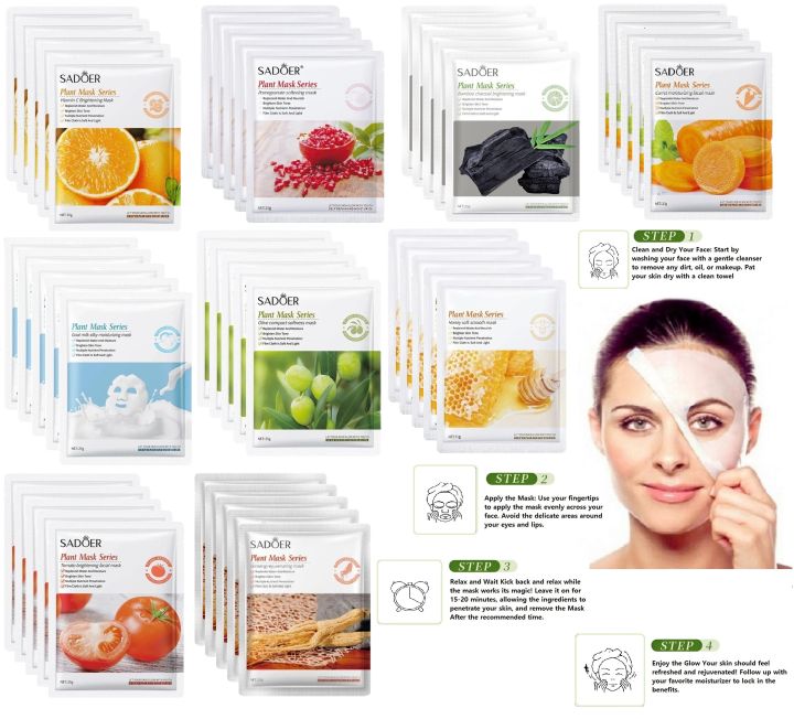SADOER%20Plant%20Mask%20Series%20Face%20Mask%20Sheet%205%20Piece%20Pack%20Suitable%20for%20All%20Skin%20Types,%20for%20Men%20&%20Women%20-%20Image%202
