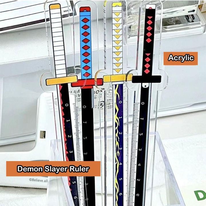 Stationery Cartoon Demon Slayer Ruler Funny Novetly Anime Acrylic Ruler ...